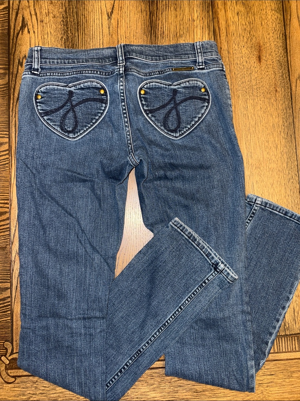 Juicy Couture Blue Skinny Jeans with Heart Back Pockets early 2000’s